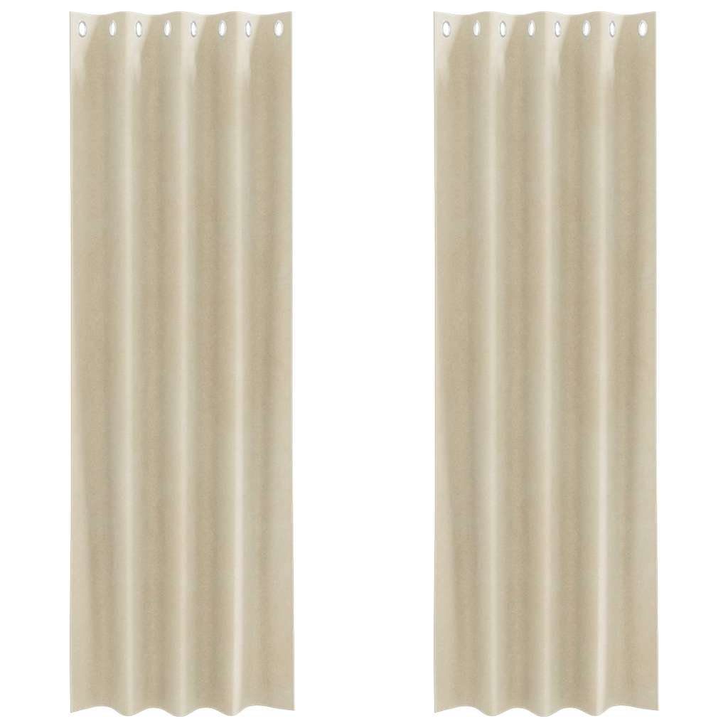 Vidaxl verduisterende gordijnen 2 pcs crème 140 x 225 cm fluweel