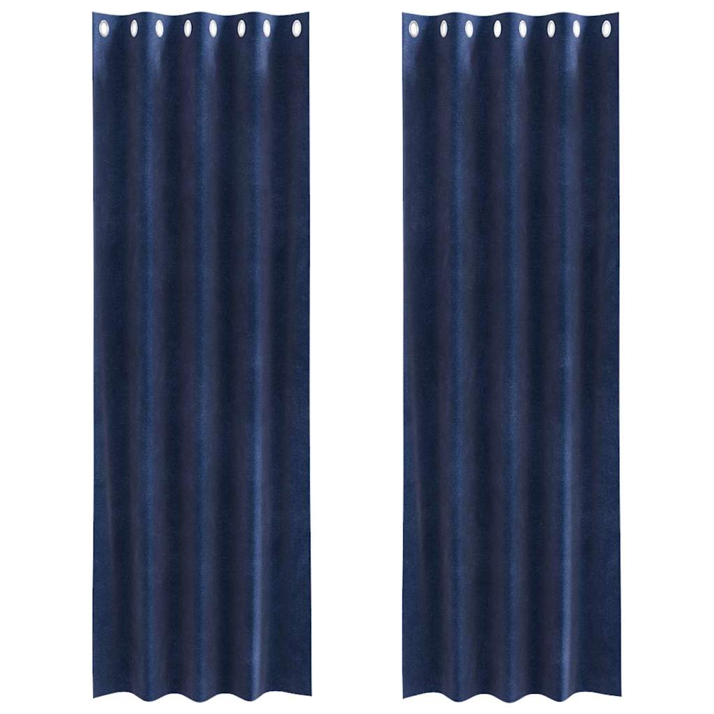 Vidaxl verduisterende gordijnen 2 pcs donkerblauw 140 x 245 cm fluweel