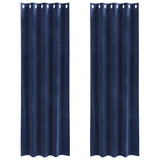 Vidaxl verduisterende gordijnen 2 pcs donkerblauw 140 x 245 cm fluweel