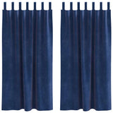 Vidaxl verduisterende gordijnen 2 pcs donkerblauw 140 x 175 cm fluweel