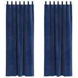 Vidaxl verduisterende gordijnen 2 pcs donkerblauw 140 x 245 cm fluweel