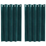Vidaxl verduisterende gordijnen 2 pcs donkergroen 140 x 140 cm fluweel