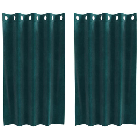 Vidaxl verduisterende gordijnen 2 pcs donkergroen 140 x 140 cm fluweel