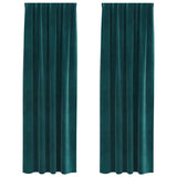 Vidaxl verduisterende gordijnen 2 pcs donkergroen 140 x 225 cm fluweel