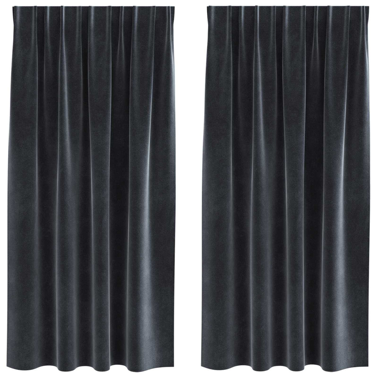 Vidaxl verduisterende gordijnen 2 pcs donkergrijs 140 x 175 cm fluweel