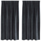 Vidaxl verduisterende gordijnen 2 pcs donkergrijs 140 x 175 cm fluweel