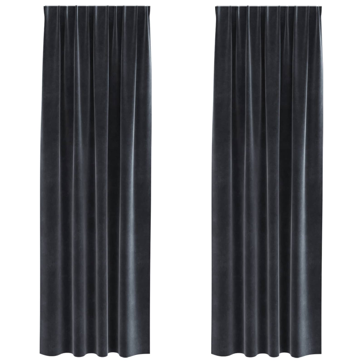 Vidaxl verduisterende gordijnen 2 pcs donkergrijs 140 x 225 cm fluweel