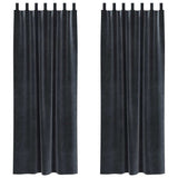 Vidaxl verduisterende gordijnen 2 pcs donkergrijs 140 x 260 cm fluweel
