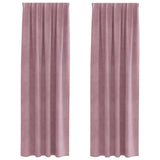 Vidaxl verduisterende gordijnen 2 pcs donkerroze 140 x 225 cm fluweel