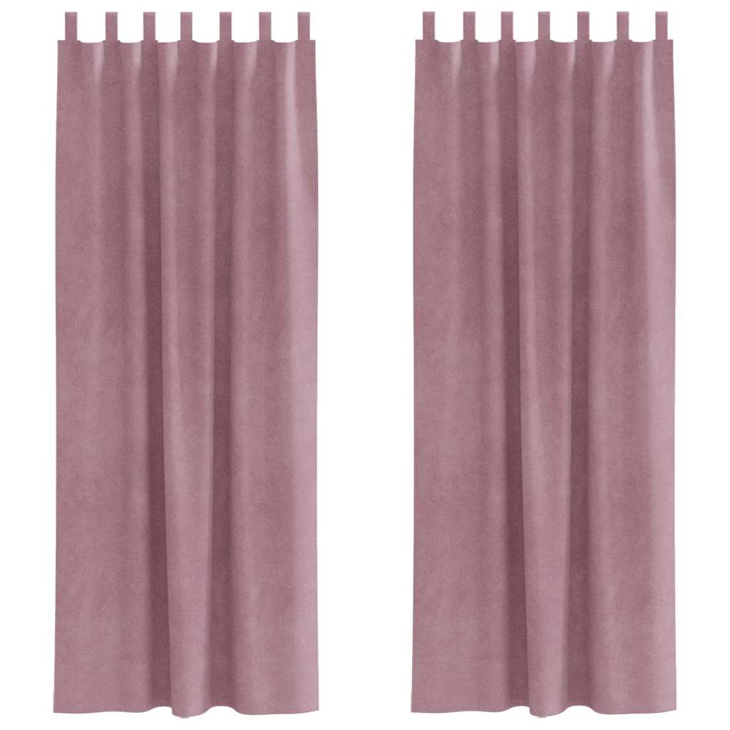 Vidaxl verduisterende gordijnen 2 pcs donkerroze 140 x 260 cm fluweel