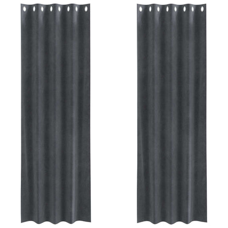 Vidaxl verduisterende gordijnen 2 pcs lichtgrijs 140 x 225 cm fluweel