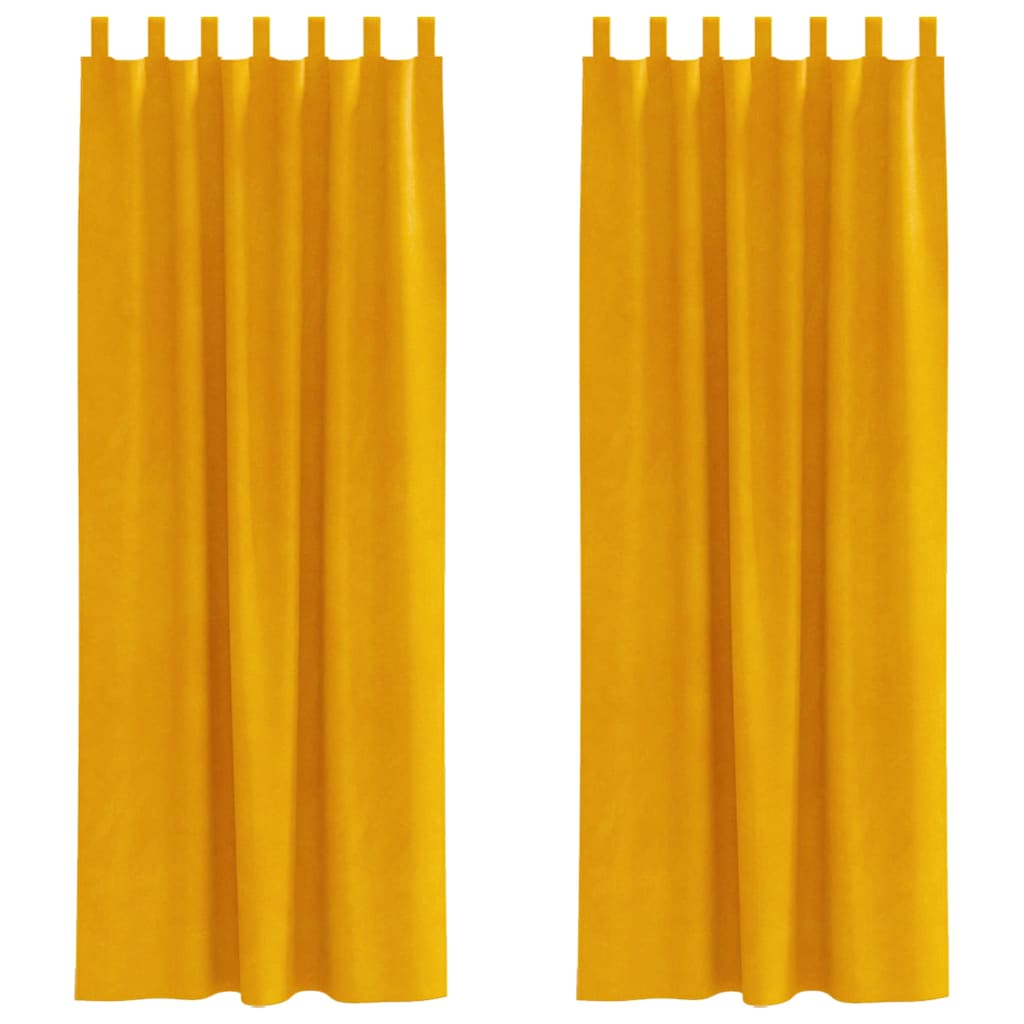 Vidaxl verduisterende gordijnen 2 pcs mosterdgeel 140 x 260 cm fluweel