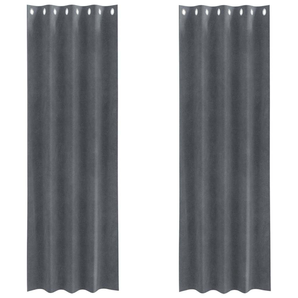 Vidaxl verduisterende gordijnen 2 pcs lichtgrijs 140 x 260 cm fluweel
