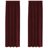 Vidaxl verduisterende gordijnen 2 pcs wijnrood 140 x 225 cm fluweel