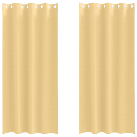 Vidaxl zwart-out gordijnen met ringen 2 pcs beige 225 x 140 cm