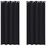 Vidaxl zwart-out gordijnen met ringen 2 pcs zwart 225 x 140 cm
