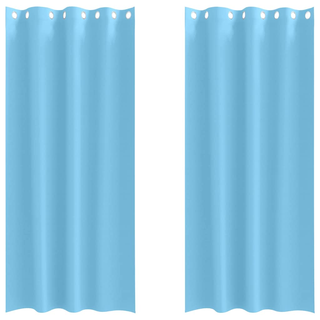 Vidaxl zwart-out gordijnen met ringen 2 pcs lichtblauw 260 x 140 cm