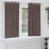 Vidaxl zwart-out gordijnen met ringen 2 pcs donkerbruin 175 x 140 cm