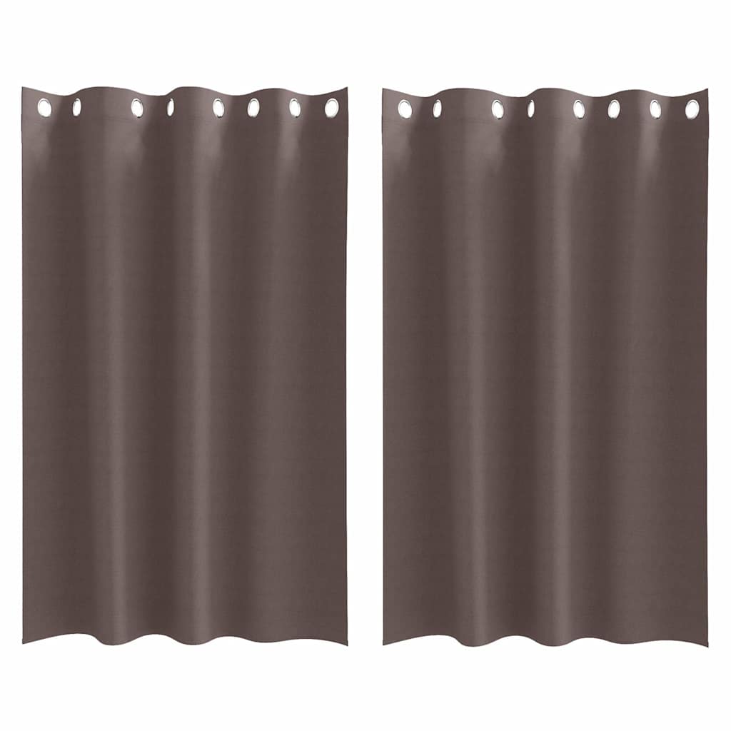 Vidaxl zwart-out gordijnen met ringen 2 pcs donkerbruin 175 x 140 cm