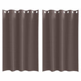 Vidaxl zwart-out gordijnen met ringen 2 pcs donkerbruin 175 x 140 cm