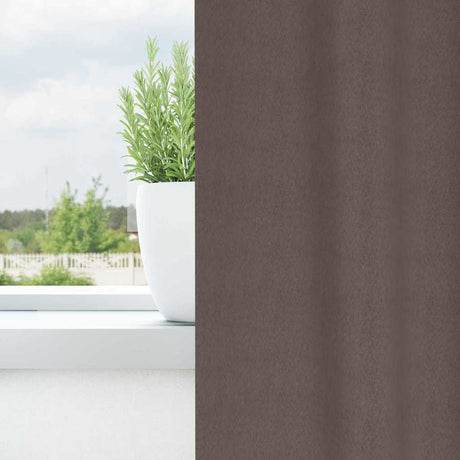 Vidaxl zwart-out gordijnen met ringen 2 pcs donkerbruin 245 x 140 cm