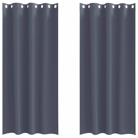 Vidaxl zwart-out gordijnen met ringen 2 pcs antraciet 225 x 140 cm