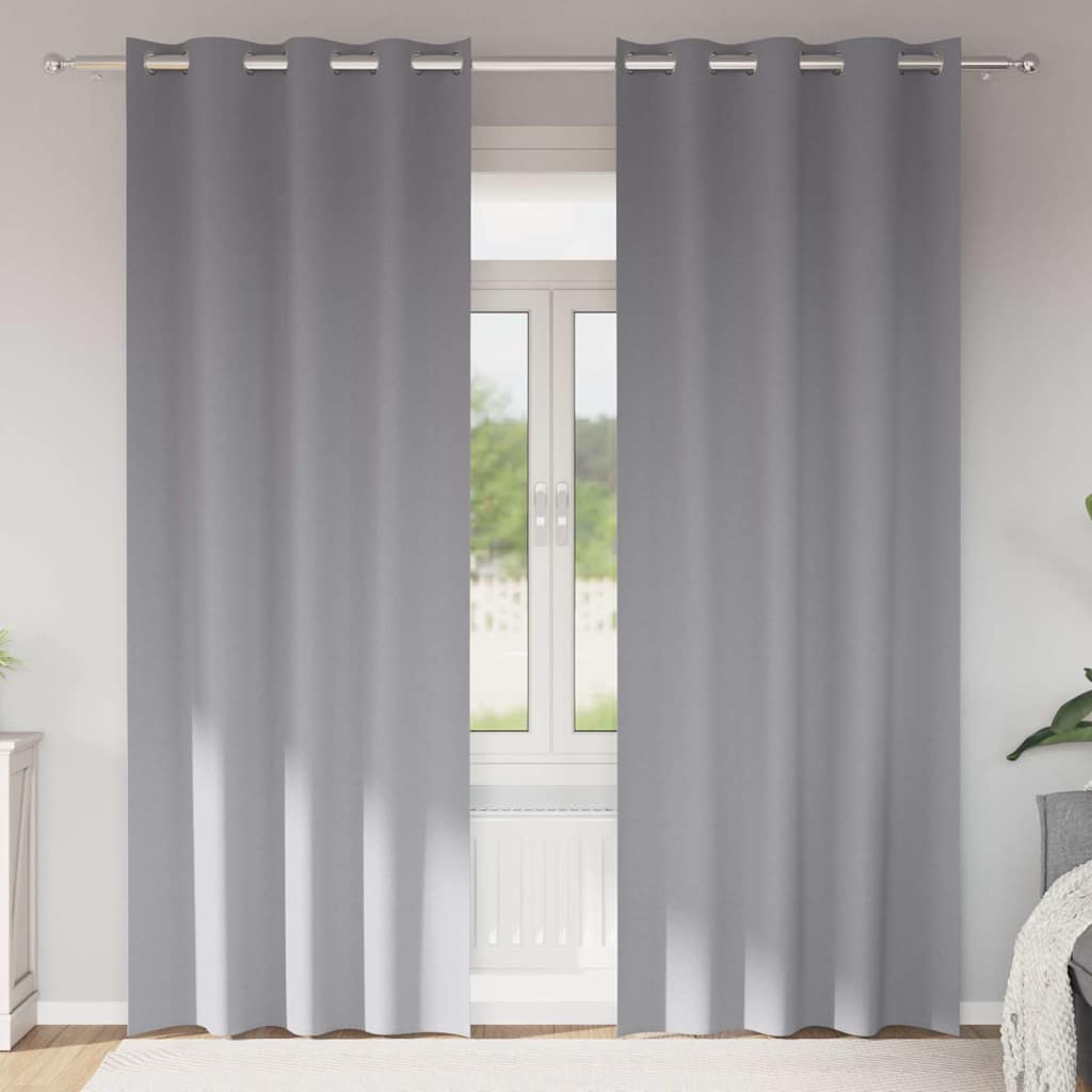 Vidaxl zwart-out gordijnen met ringen 2 pcs lichtgrijs 260 x 140 cm