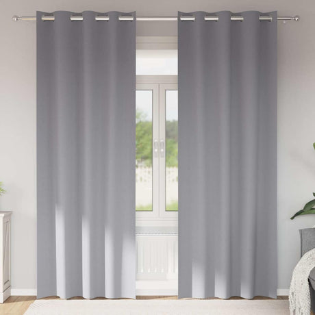 Vidaxl zwart-out gordijnen met ringen 2 pcs lichtgrijs 260 x 140 cm
