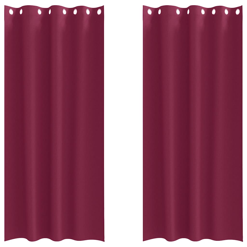 Vidaxl zwart-out gordijnen met ringen 2 pcs wijnrood 260 x 140 cm