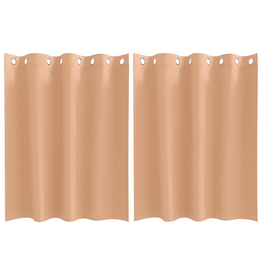 Vidaxl zwart-out gordijnen met ringen 2 pcs licht bruin 140 x 140 cm