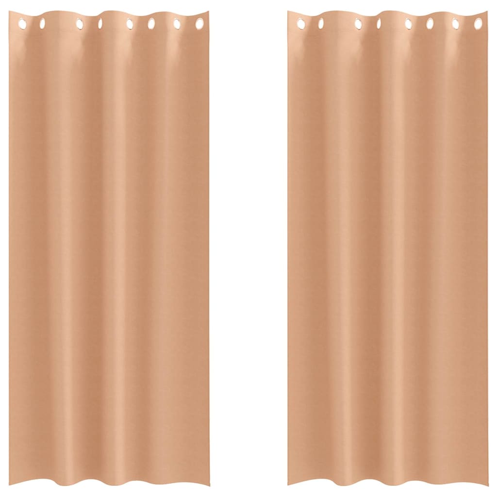 Vidaxl zwart-out gordijnen met ringen 2 pcs licht bruin 260 x 140 cm