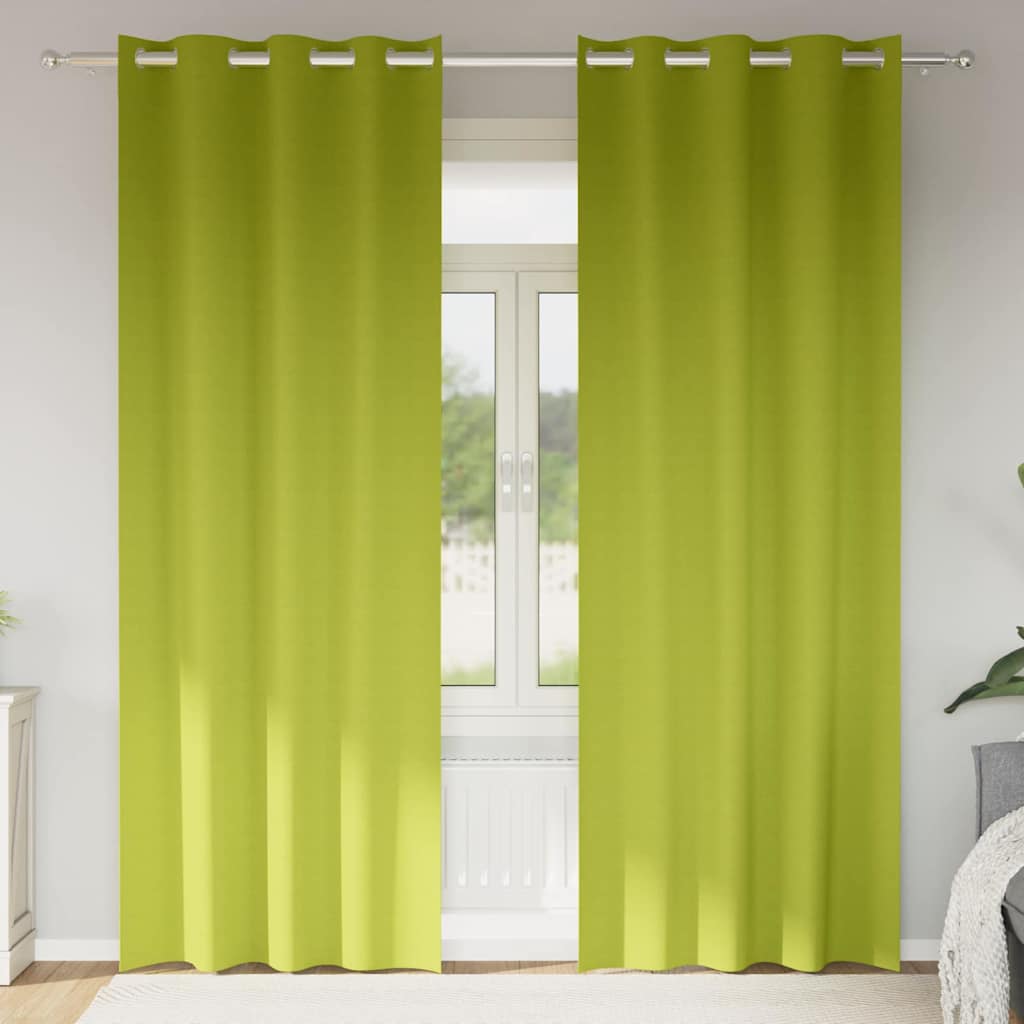 Vidaxl zwart-out gordijnen met ringen 2 pcs groen 260 x 140 cm