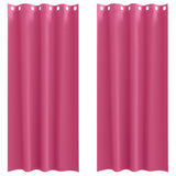 Vidaxl zwart-out gordijnen met ringen 2 pcs felroze 260 x 140 cm