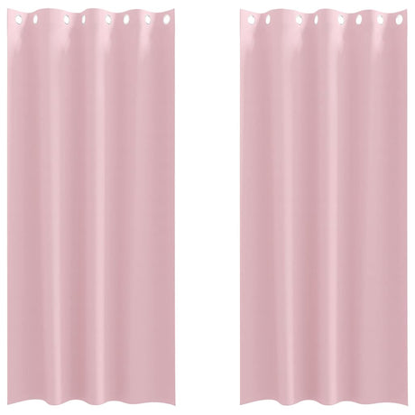 Vidaxl zwart-out gordijnen met ringen 2 pcs babyroze 245 x 140 cm