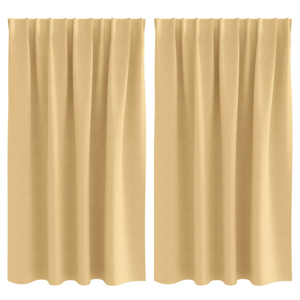 Vidaxl zwart-out gordijnen met ringen 2 pcs beige 140 x 140 cm