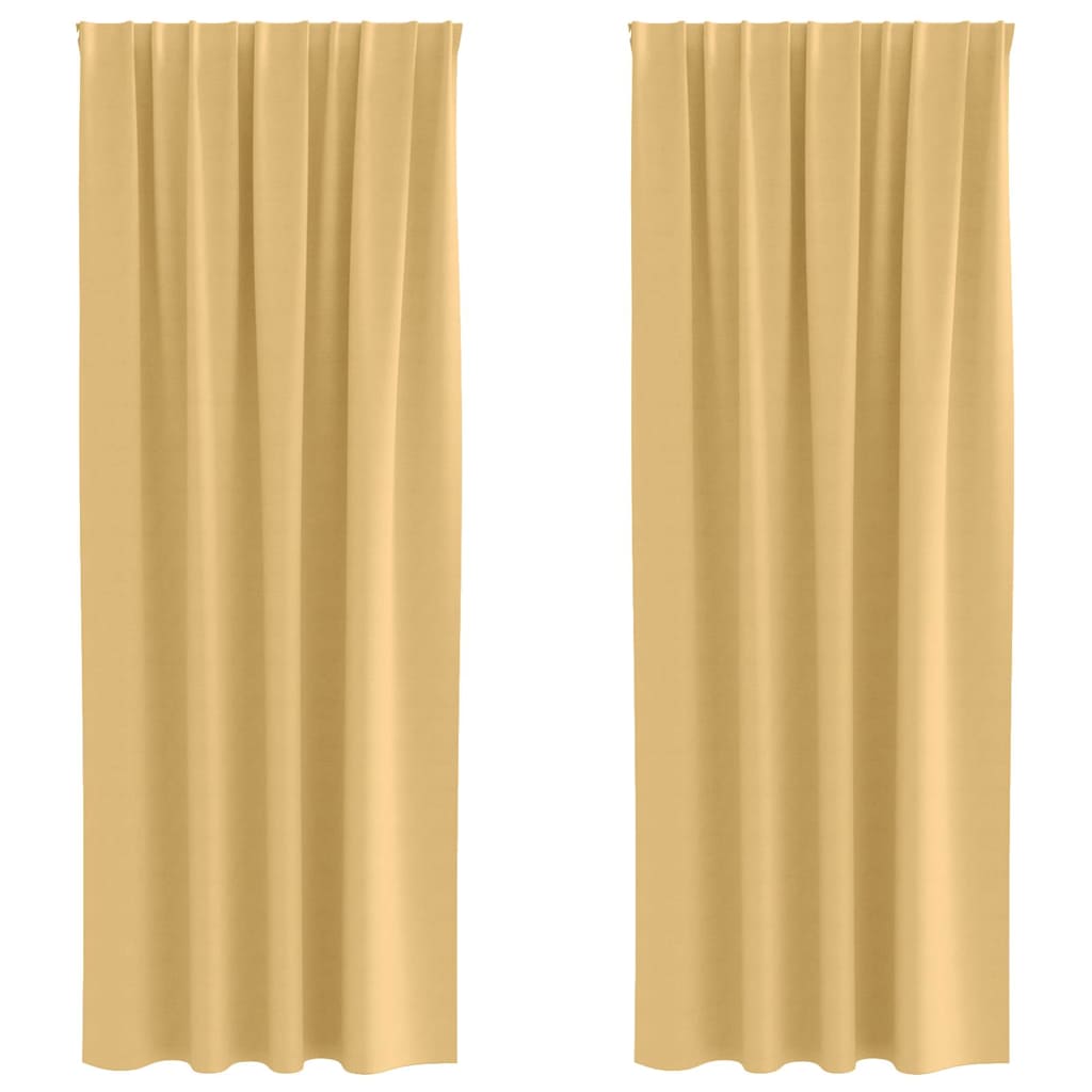 Vidaxl zwart-out gordijnen met ringen 2 pcs beige 225 x 140 cm