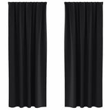 Vidaxl zwart-out gordijnen met ringen 2 pcs zwart 245 x 140 cm