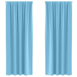 Vidaxl zwart-out gordijnen met ringen 2 pcs lichtblauw 225 x 140 cm