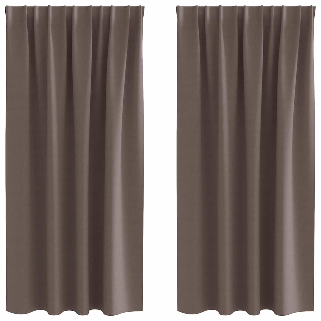 Vidaxl zwart-out gordijnen met ringen 2 pcs donkerbruin 175 x 140 cm