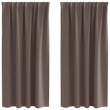 Vidaxl zwart-out gordijnen met ringen 2 pcs donkerbruin 175 x 140 cm
