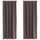 Vidaxl zwart-out gordijnen met ringen 2 pcs donkerbruin 225 x 140 cm