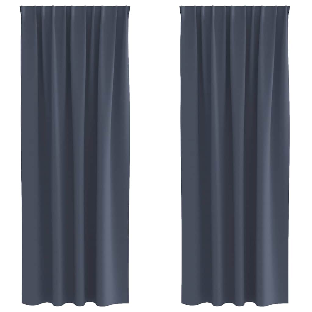 Vidaxl zwart-out gordijnen met ringen 2 pcs antraciet 260 x 140 cm