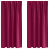Vidaxl zwart-out gordijnen met ringen 2 pcs wijnrood 175 x 140 cm