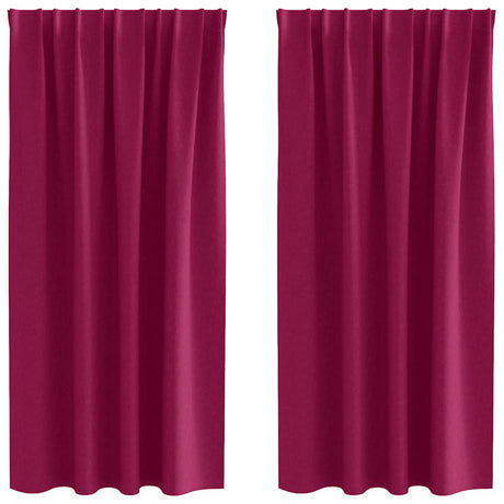 Vidaxl zwart-out gordijnen met ringen 2 pcs wijnrood 175 x 140 cm