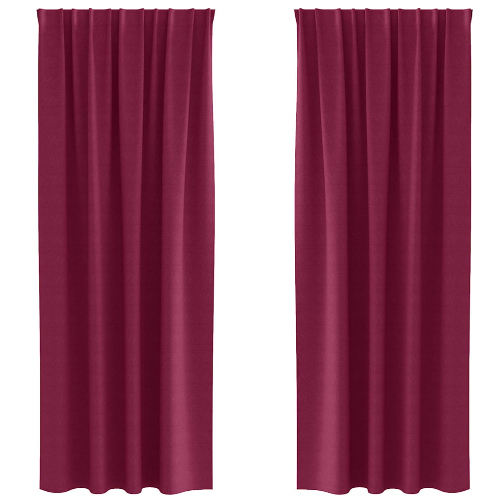 Vidaxl zwart-out gordijnen met ringen 2 pcs wijnrood 260 x 140 cm