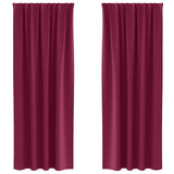 Vidaxl zwart-out gordijnen met ringen 2 pcs wijnrood 260 x 140 cm