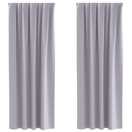 Vidaxl zwart-out gordijnen met ringen 2 pcs metaalgrijs 245 x 140 cm