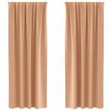 Vidaxl zwart-out gordijnen met ringen 2 pcs licht bruin 245 x 140 cm