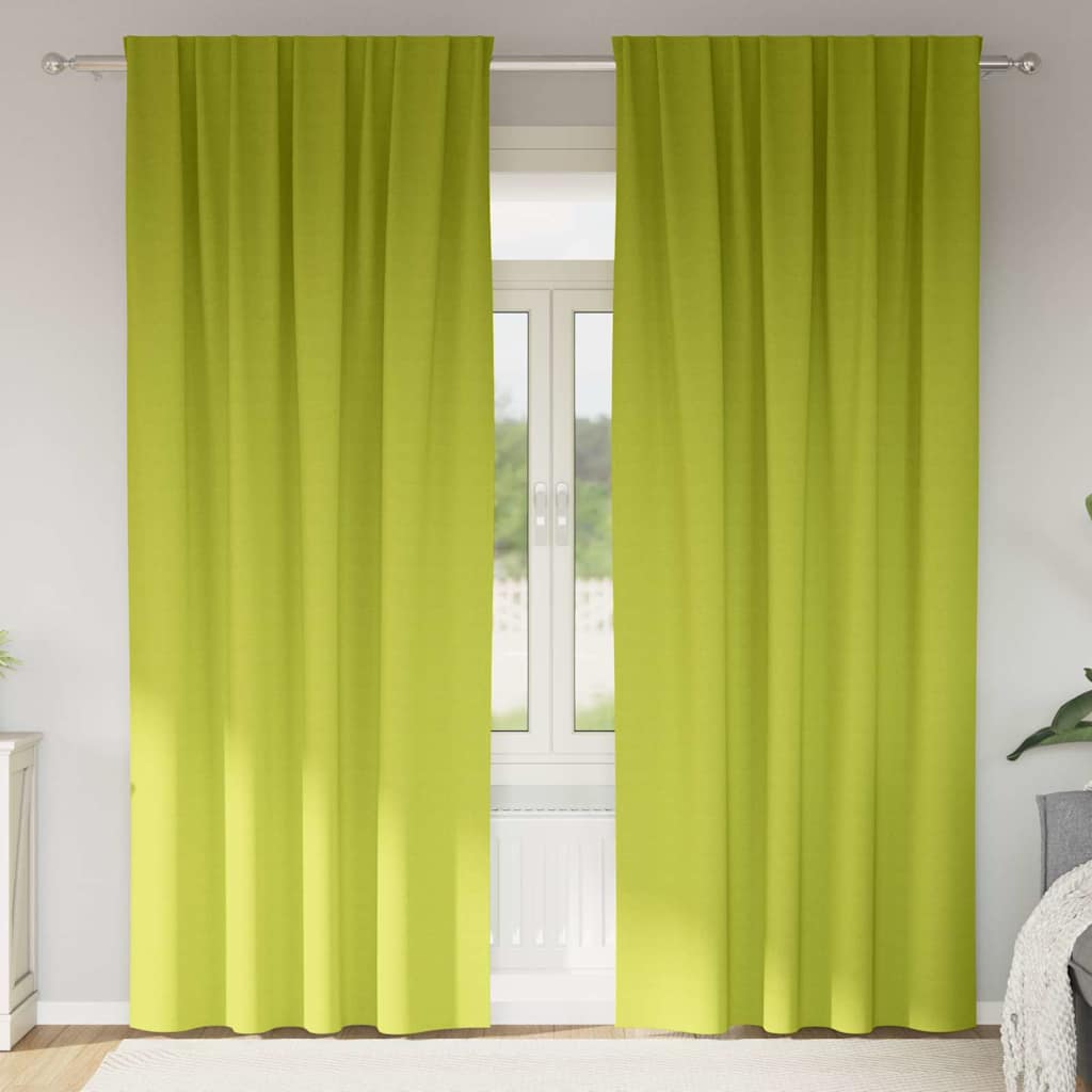 Vidaxl zwart-out gordijnen met ringen 2 pcs groen 225 x 140 cm