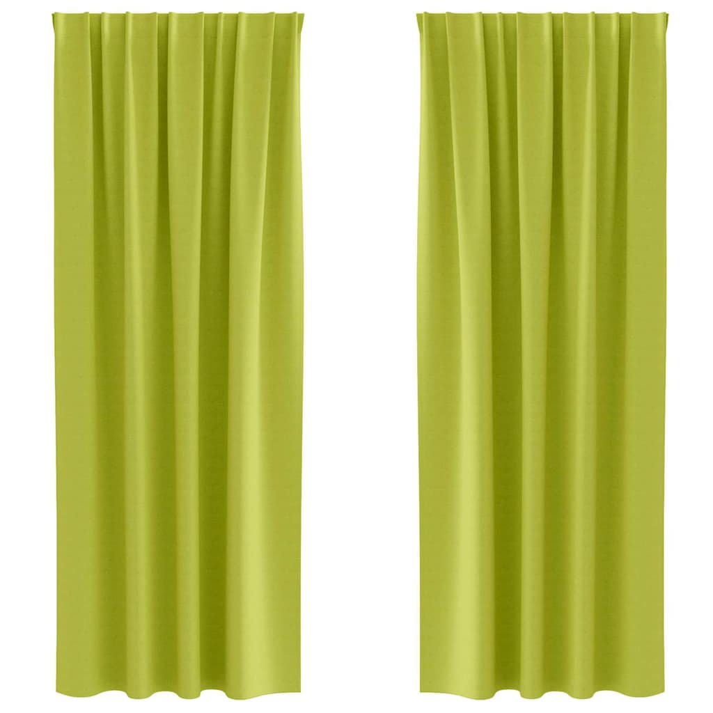 Vidaxl zwart-out gordijnen met ringen 2 pcs groen 225 x 140 cm